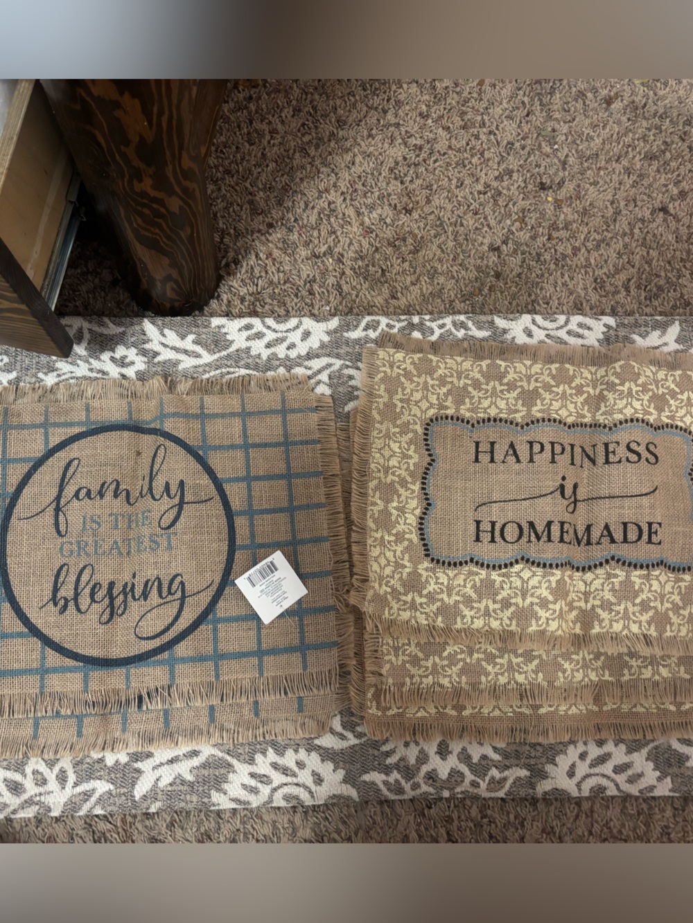 Set of 5 Country Farmhouse Woven Burlap Place Mats – NWT